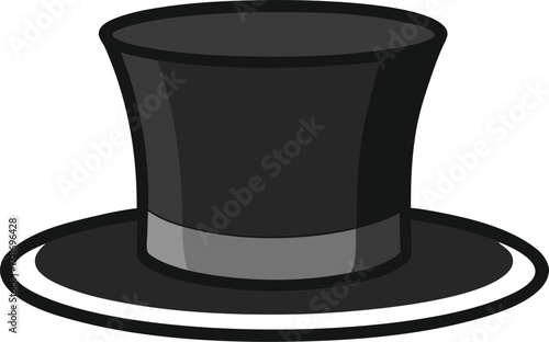 Classic Black Top Hat Illustration