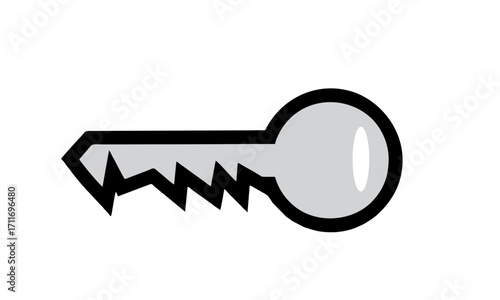 Minimalist Vector Key Illustration on White Background Unlocking Opportunities