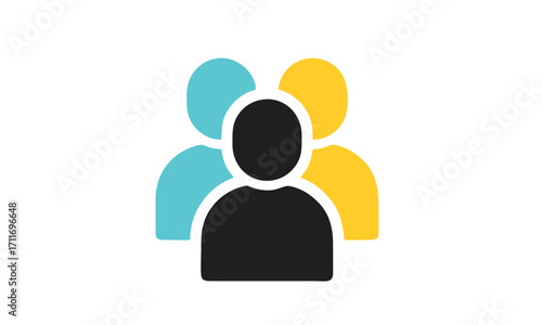 Teamwork and collaboration icon featuring a group of people, perfect for social media and business