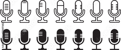 Vintage microphone clipart, retro mic icon, podcast microphone vector, music studio mic design, singer microphone PNG, broadcasting mic illustration, karaoke microphone graphic, sound recording mic ar