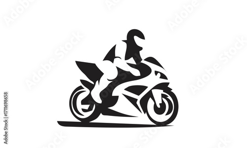 Dynamic illustration of a skilled motorcyclist leaning into a high-speed turn on a powerful sport bike, capturing the thrill of racing and motion