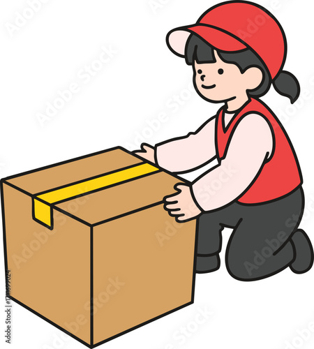girl with a box