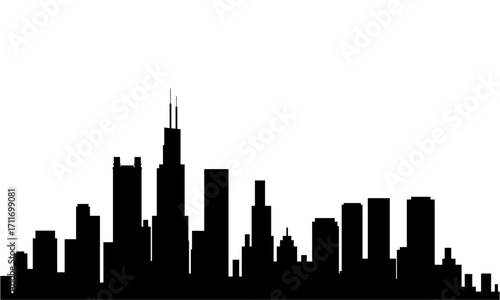 Chicago Skyline Silhouette A Classic Urban Icon in Black and White