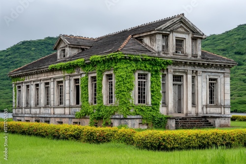 Wallpaper Mural Overgrown Abandoned House near Water Torontodigital.ca