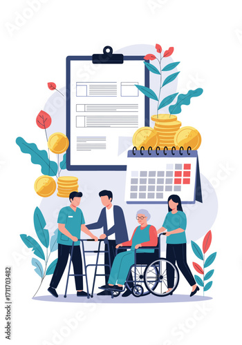 Elderly caregiving assistance and financial planning services.