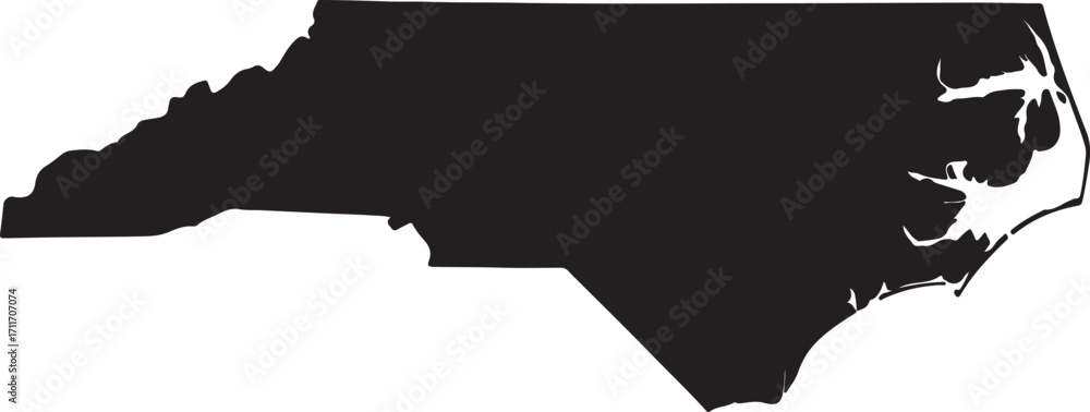 Φωτογραφία North Carolina State Map Silhouette Vector