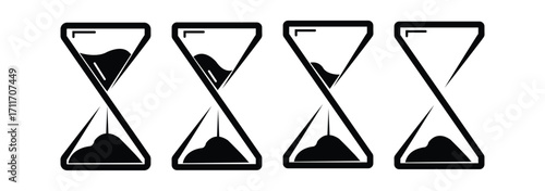 Art & IllustraSand watch icon set . Hourglass symbol. Flat vector graphic design elements.