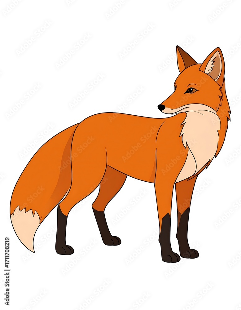 Obraz premium Cartoon fox profile