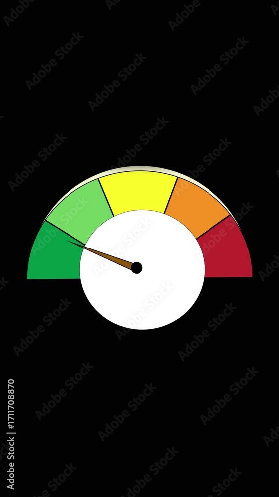 Business data chart animated gauge meter color scale vertical video ...