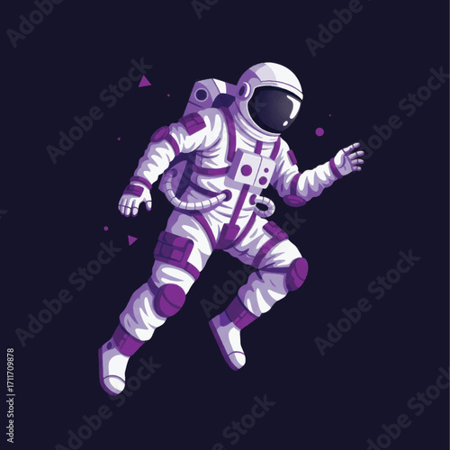 Astronaut floating in space suit exploring the cosmos.