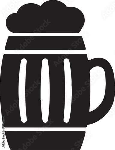 Barrel emblem silhouette vector, ideal for vintage, beverage, winery, and decorative designs.