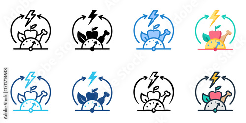 Energy Eats icon set multiple style collection 
