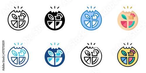 Balanced Bites icon set multiple style collection 
