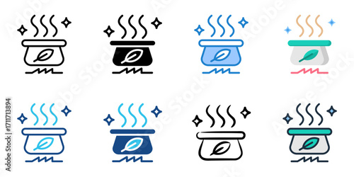 Clean Cooking icon set multiple style collection 
