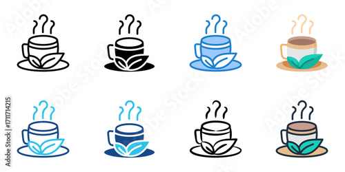 Mindful Sips icon set multiple style collection 

