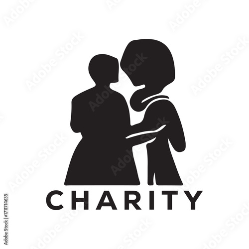 charity vector silhouette clip art logo design illustration