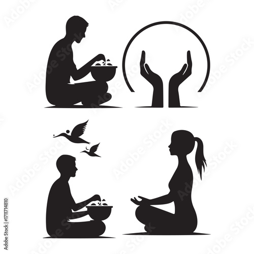 charity vector silhouette clip art logo design illustration
