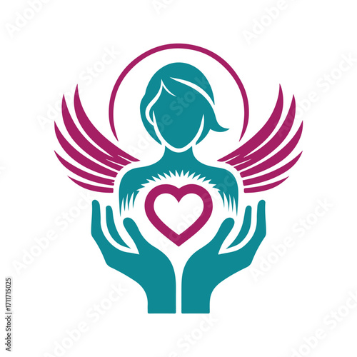 charity vector silhouette clip art logo design illustration