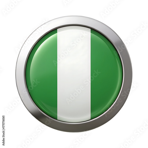 Shiny round badge with the flag of nigeria isolated on transparent background Free Download Shiny round badge with the flag of nigeria isolated on transparent background - GFXLoad