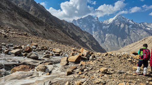 hiking in the mountains