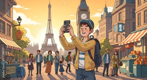 Tourist in Europe.