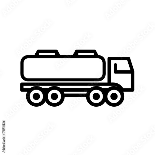 Fuel Transport Vehicle Tanker Truck Icon