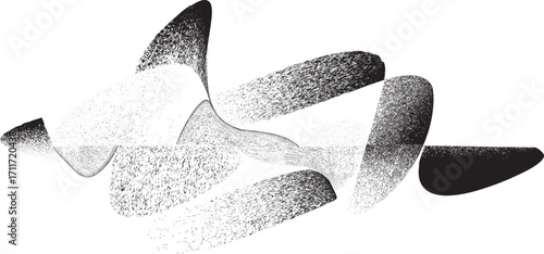 Sprayed black wavy line .Graffiti art design . Noise dispersion logo . Spray effect .Grunge curved line . Grainy, gritty textured line . Distressed element .vector 