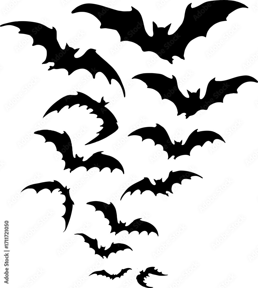 Fototapeta premium Vector Halloween Bat Illustrations Set