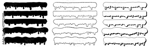 Monochrome Dripping Ink Melting Frame Illustration Collection