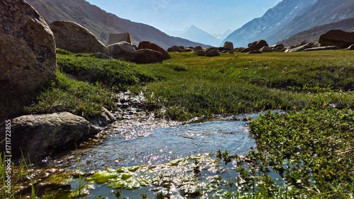 mountain landscape with blue sky