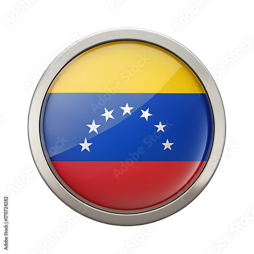 venezuela circle icon or badge with dropped shadow.