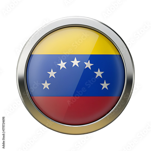 venezuela circle icon or badge with dropped shadow.