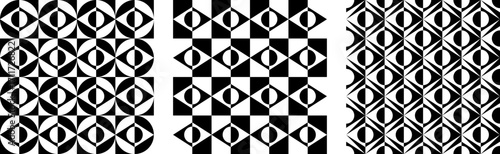 black and white brazil flag pattern set. vector illustration