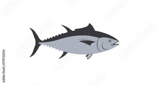 Realistic tuna fish swimming majestic ocean marine life seafood ingredient culinary food dish