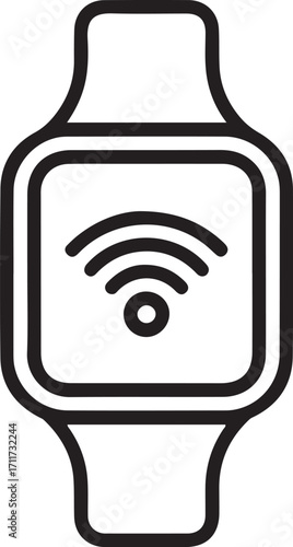 Smartwatch with wi fi symbol icon