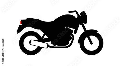 Silhouette of a modern sport motorcycle on a plain backdrop isolated for design