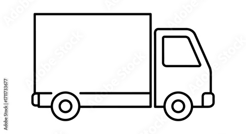 Minimalist Delivery Truck Design Modern Transportation Concept - Vector Illustration for Logistics and Shipping