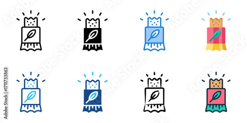 Nutrient Rich Nibbles icon set multiple style collection 
