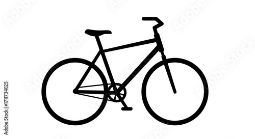 Simple black silhouette design of a bicycle, a classic mode of transport