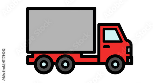 A simple red truck design, ideal for logistics and transportation concepts