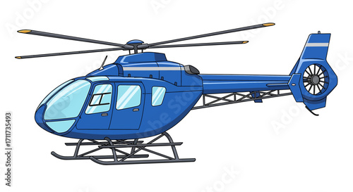 Creative Design of a Blue Helicopter A Vector Illustration for Transport and Aviation Projects