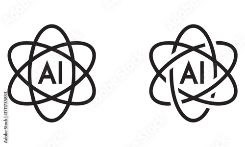 Artificial intelligence atom icon vector illustration
