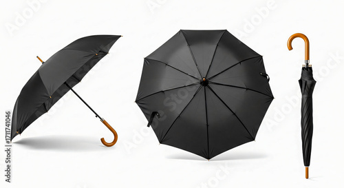 Wallpaper Mural Black Umbrella Trio: Protection from the Rain Torontodigital.ca