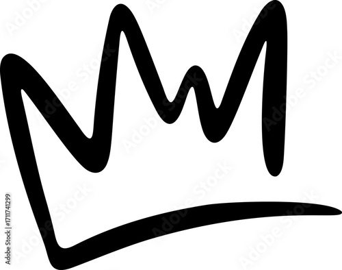 Crown Doodle Line Art