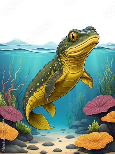 cartoon hellbender isolated on white