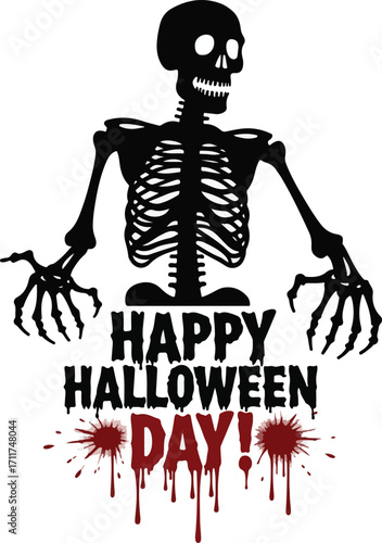 human skull and skeleton (Halloween day)