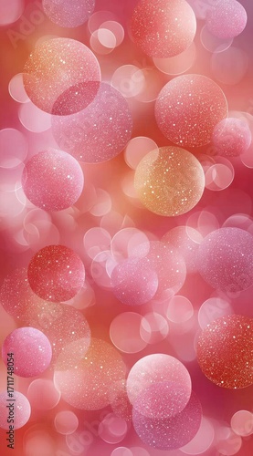 Abstract, soft-focus circles in pink and orange