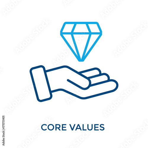 Core Values Icon Outline Color Style. Vector Illustration For Graphic Design