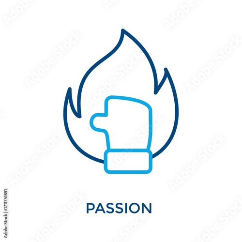 Passion Icon Outline Color Style. Vector Illustration For Graphic Design