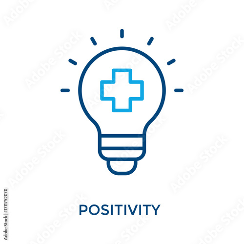 Positivity Icon Outline Color Style. Vector Illustration For Graphic Design